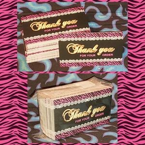 Unbranded Pack of 102 Small Buisness Cards 3.5" x 2" - Diamonds & Zebra Print